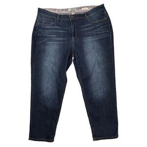 Vintage America Jeans Womens 16/33 (38x25) Boyfriend Blue Denim‎ Floral Cottage